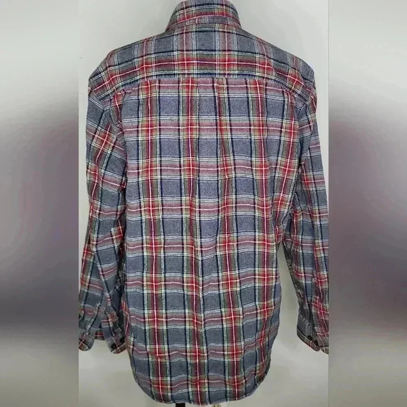 LL BEAN Scotch Gray Plaid Flannel Shirt Traditional Fit Mens Sz M Long Sleeve - Picture 6 of 9